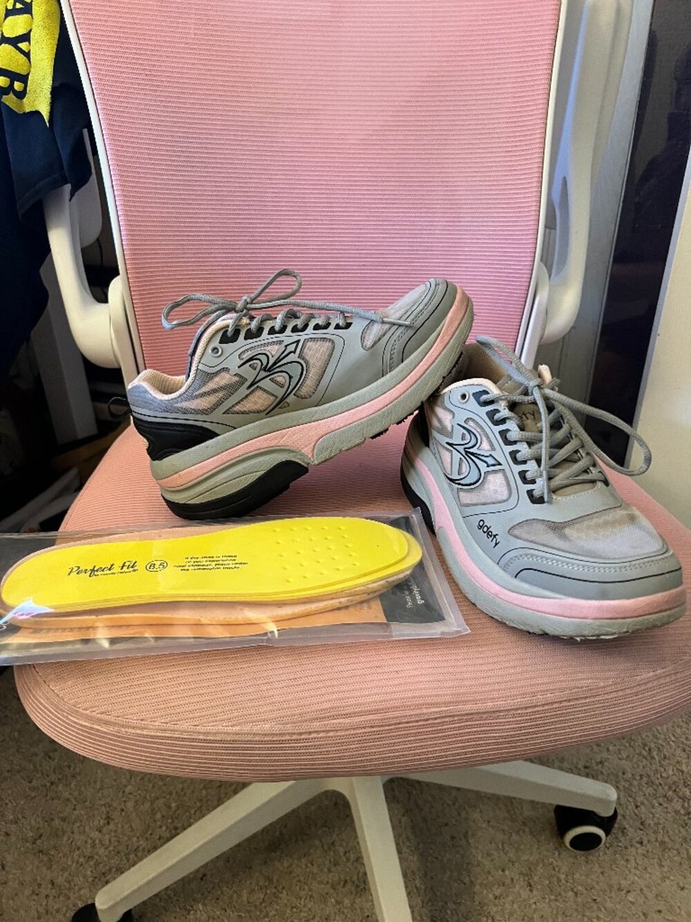 GDEFY Gray Pink Athletic Sneakers + New Insoles (Women’s)